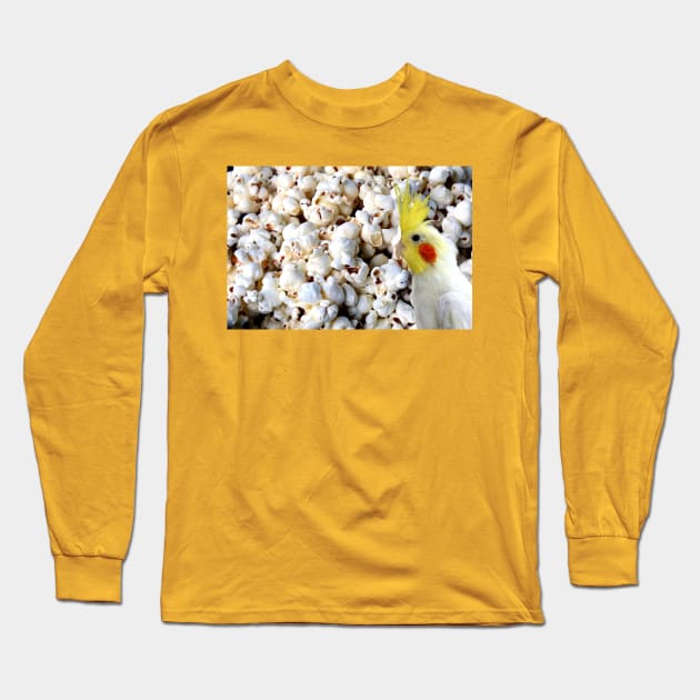 popcorn cockatiel Long Sleeve T-Shirt by FandomizedRose